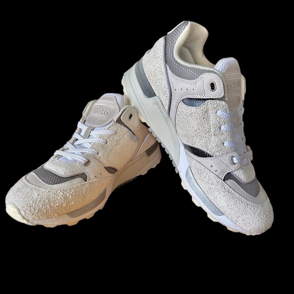Polo by Ralph Lauren Men's White and Gray Suede Sneakers NWOT